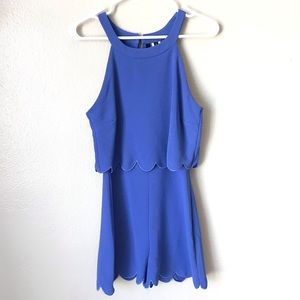 Halter Scallop Edge Romper